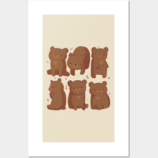 Cute bears pattern Posters and Art